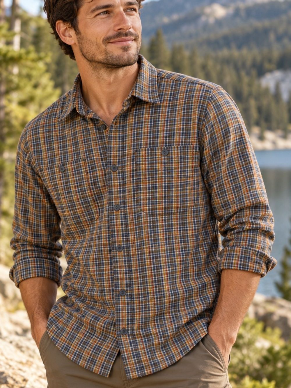 Patagonia Worn Wear Men’s L Organic Cotton Plaid Long Sleeve Button Shirt